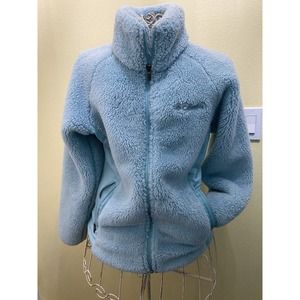 Columbia Women's Size Small Cloudy Day Full Zip Fleece Jacket Light Blue/Aqua